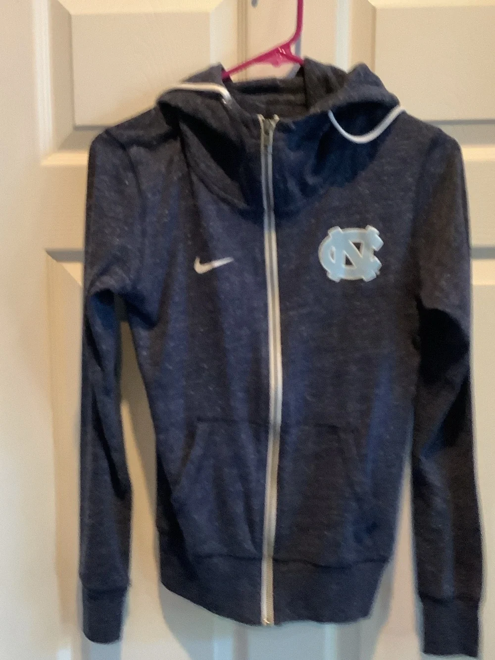 Nike Navy UNC Tar Heels Heather Full-Zip Hoodie with Carolina Logo